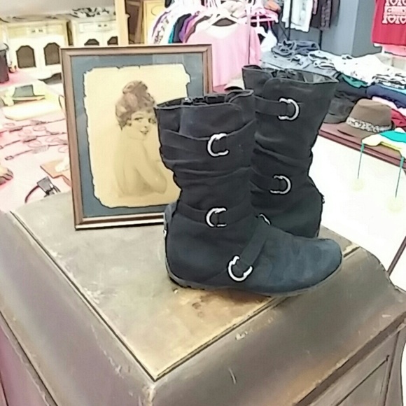 Luckytop Suede Slouch Boots - Picture 1 of 7